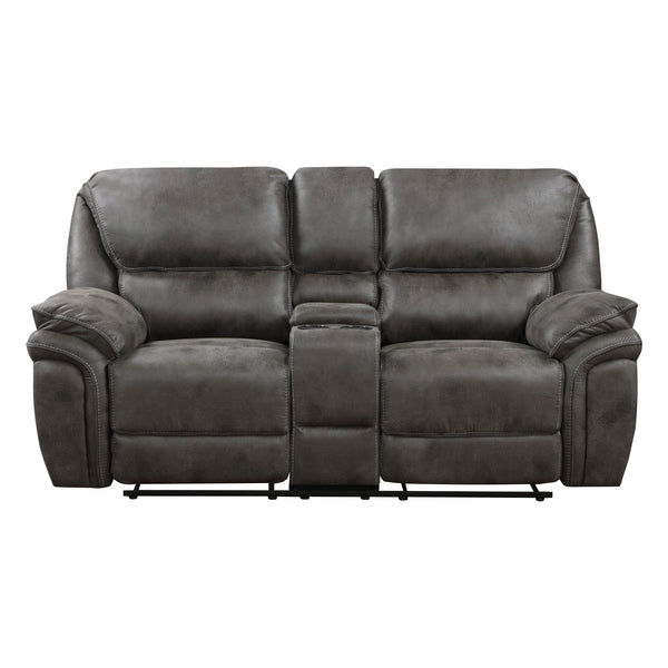 Proctor Double Reclining Loveseat with Center Console in Gray - 8517GRY-2