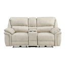 Proctor Power Double Reclining Love Seat With Center Console - Beige