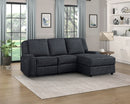 Monterey 2-Piece Reclining Sectional with Right Chaise in Black - 8530EB*SC