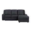Monterey 2-Piece Reclining Sectional with Right Chaise in Black - 8530EB*SC