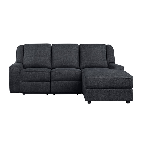 Monterey 2-Piece Reclining Sectional with Right Chaise in Black - 8530EB*SC