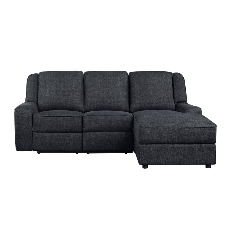 Monterey 2-Piece Reclining Sectional with Right Chaise in Black - 8530EB*SC