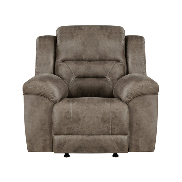 Hazen Rocker Reclining Chair in Brown - 8538BR-1