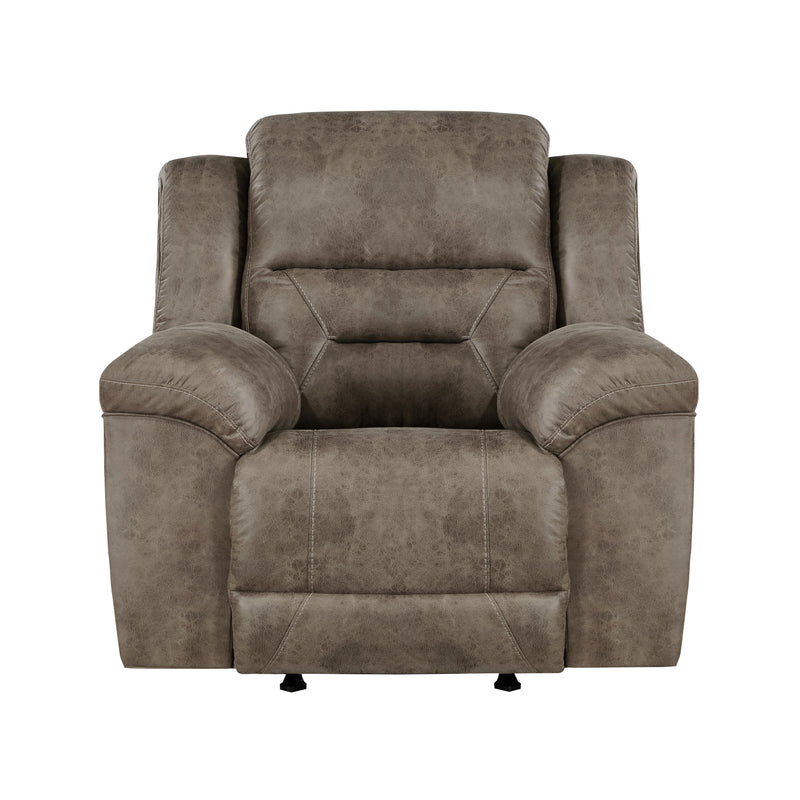 Hazen Rocker Reclining Chair in Brown - 8538BR-1