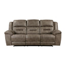 Hazen Double Reclining Sofa in Brown - 8538BR-3
