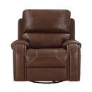 Newnan Swivel Glider Reclining Chair in Brown - 8549BRW-1
