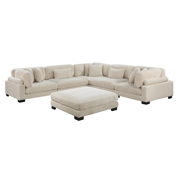 Traverse 6-Piece Modular Sectional with Ottoman in Beige - 8555BE*3CR2ACOT