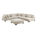 Traverse 6-Piece Modular Sectional with Ottoman in Beige - 8555BE*6OT
