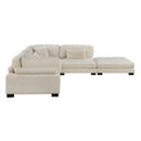 Traverse 5-Piece Modular Sectional with Ottoman in Beige - 8555BE*5OT