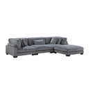 Traverse 4-Piece Modular Sectional with Ottoman in Gray - 8555GY*4OT