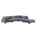Traverse 5-Piece Modular Sectional with Ottoman in Gray - 8555GY*5OT
