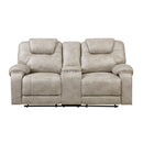 Gainesville Double Reclining Love Seat With Center Console - Beige