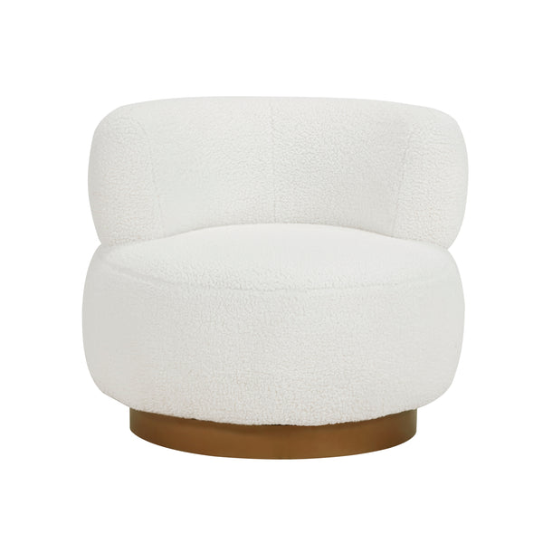 Novella Swivel Chair in White - 8568WH-1