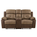 Glendale Double Glider Reclining Love Seat With Center Console