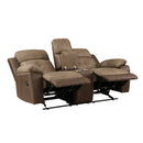 Glendale Double Glider Reclining Love Seat With Center Console