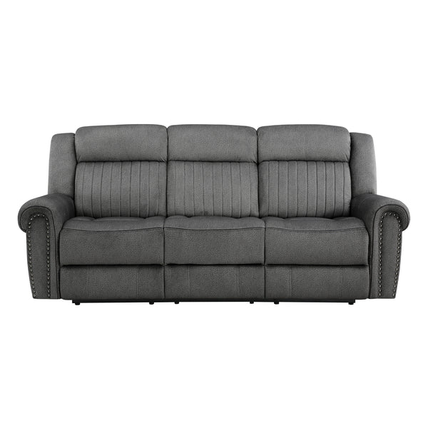 Brennen Power Double Reclining Sofa in Gray - 9204CC-3PW