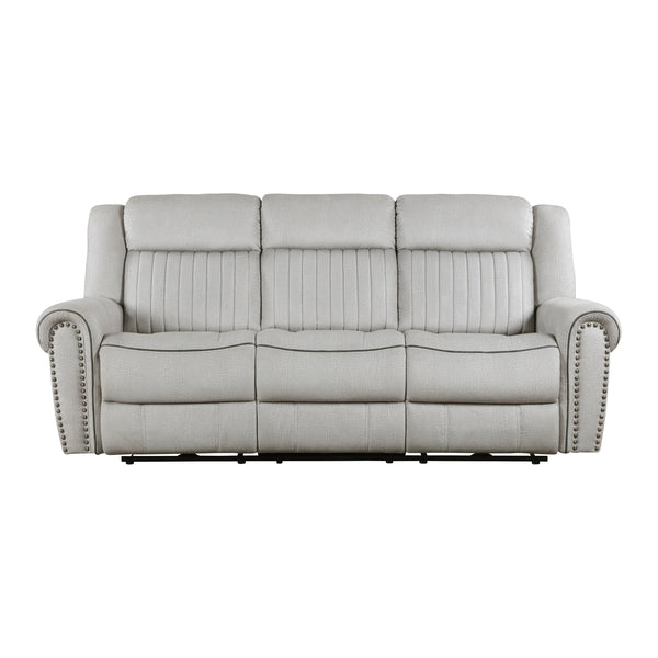 Brennen Power Double Reclining Sofa in Gray - 9204MT-3PW