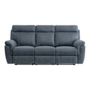 Clifton Double Reclining Sofa with Center Drop-Down Cup Holders in Blue - 9301BUE-3