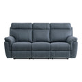 Clifton Double Reclining Sofa With Center Drop-Down Cup Holders - Blue