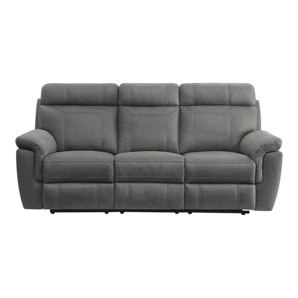 Clifton Double Reclining Sofa with Center Drop-Down Cup Holders in Gray - 9301GRY-3