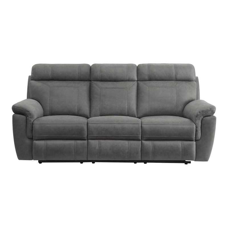 Clifton Double Reclining Sofa with Center Drop-Down Cup Holders in Gray - 9301GRY-3