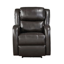 Foxcroft Power Reclining Chair - Brown - Faux Leather