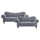 Rosalie 2pc Set: Sofa, Love in Gray - 9330DG*2