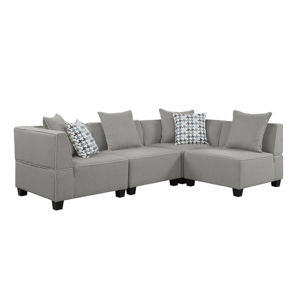 Jayne 4-Piece Modular Sectional in Gray - 9357GY*4SC