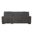 Carolina 2-Piece Reversible Sectional with Pull-out Bed and Hidden Storage in Gray - 9402DGY*SC