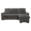 Carolina 2-Piece Reversible Sectional with Pull-out Bed and Hidden Storage in Gray - 9402DGY*SC