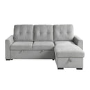 Carolina 2-Piece Reversible Sectional with Pull-out Bed and Hidden Storage in Gray - 9402GRY*SC