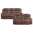 Putnam 2pc Set: Sofa, Love (Power) in Brown - 9405BR*2PW