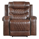 Putnam Power Reclining Chair in Brown - 9405BR-1PW