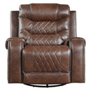 Putnam Swivel Glider Reclining Chair in Brown - 9405BR-1