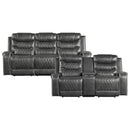 Putnam 2pc Set: Sofa, Love (Power) in Gray - 9405GY*2PW
