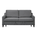 Adelia Convertible Studio Sofa with Pull-out Bed in Gray - 9428DG-3CL