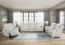 Salida (3)Power Double Reclining Sofa with Power Headrests in White - 9444HMP-3PWH*