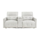 Salida (3)Power Double Reclining Loveseat with Center Console and Power Headrests in White - 9444HMP-2CNPWH*