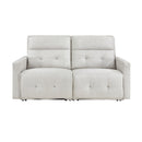 Salida (2)Power Double Reclining Loveseat with Power Headrests in White - 9444HMP-2PWH*