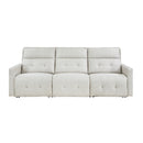 Salida (3)Power Double Reclining Sofa with Power Headrests in White - 9444HMP-3PWH*
