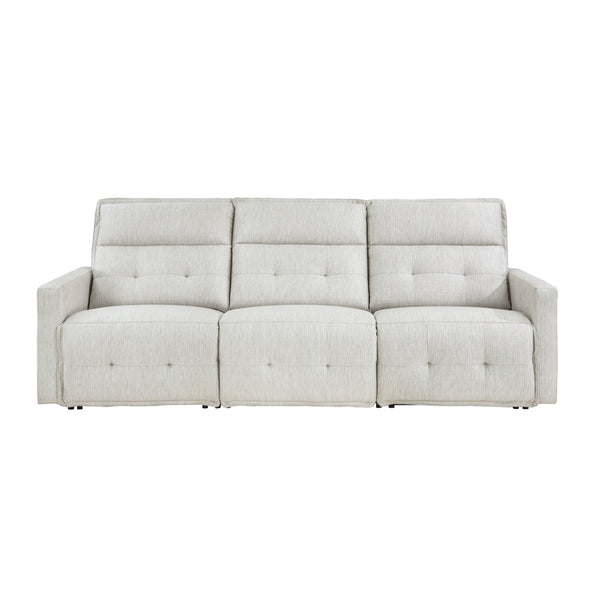 Salida (3)Power Double Reclining Sofa with Power Headrests in White - 9444HMP-3PWH*