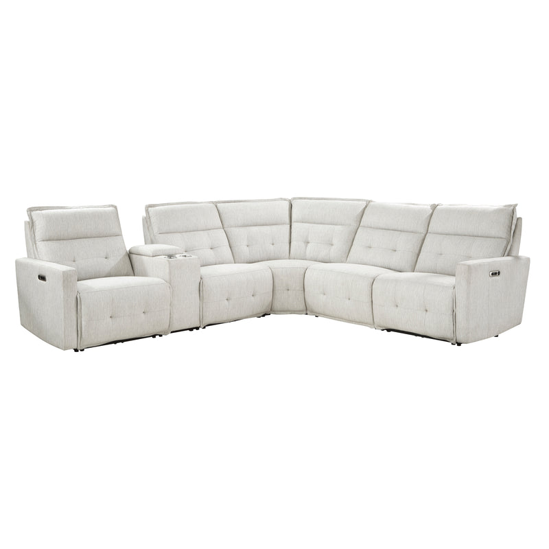 Salida 6-Piece Modular Power Reclining Sectional with Power Headrests in White - 9444HMP*6SCPWH