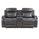 Broomfield Double Reclining Loveseat with Center Console in Gray - 9456DG-2