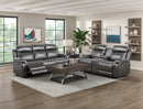 Broomfield Double Reclining Loveseat with Center Console in Gray - 9456DG-2