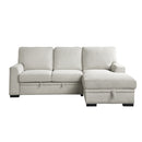 Morelia 2-Piece Sectional with Pull-out Bed and Right Chaise with Hidden Storage in Beige - 9468BE*2RC2L