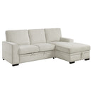 Morelia 2-Piece Sectional with Pull-out Bed and Right Chaise with Hidden Storage in Beige - 9468BE*2RC2L