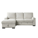 Morelia 2-Piece Sectional with Pull-out Bed and Left Chaise with Hidden Storage in Beige - 9468BE*2LC2R