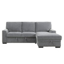 Morelia 2-Piece Sectional with Pull-out Bed and Right Chaise with Hidden Storage in Gray - 9468DG*2RC2L