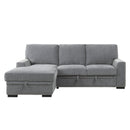 Morelia 2-Piece Sectional with Pull-out Bed and Left Chaise with Hidden Storage in Gray - 9468DG*2LC2R