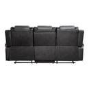 Briscoe Double Reclining Sofa with Center Drop-Down Cup Holders in Gray - 9470GY-3